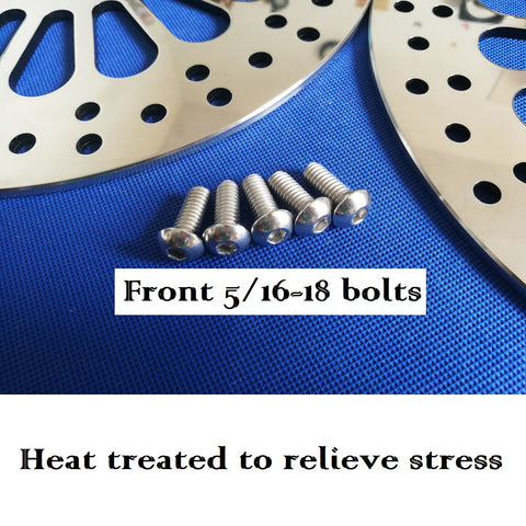 QUIROKO 11.5" Front Brake Rotor  Satin Polished SS For Harley Touring Dyna QUIROKO 11.5" Front Brake Rotor  Satin Polished SS For Harley Touring Dyna