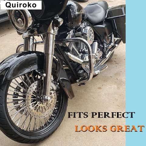 QUIROKO 11.5" Front Brake Rotor  Satin Polished SS For Harley Touring Dyna QUIROKO 11.5" Front Brake Rotor  Satin Polished SS For Harley Touring Dyna