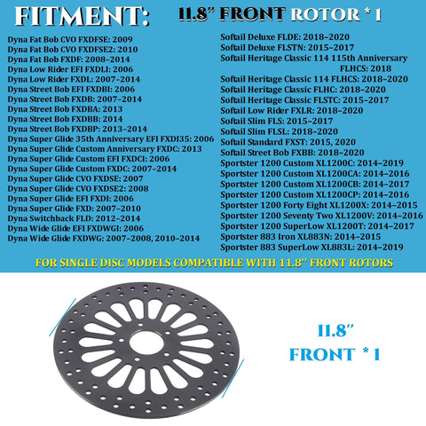 TIMELESS SPOKE 11.8 Front Rotor for Harley Dyna Rotor, Softail Rotor, Sportster Rotor Upgrade TIMELESS SPOKE 11.8 Front Rotor for Harley Dyna Rotor, Softail Rotor, Sportster Rotor Upgrade