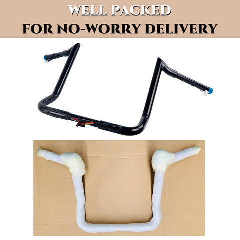 THROTHUNDER 1-1/4'' Pre-wired Ape Hanger Handlebars for Harley 2014-Up Street Glide, Electra THROTHUNDER 1-1/4'' Pre-wired Ape Hanger Handlebars for Harley 2014-Up Street Glide, Electra