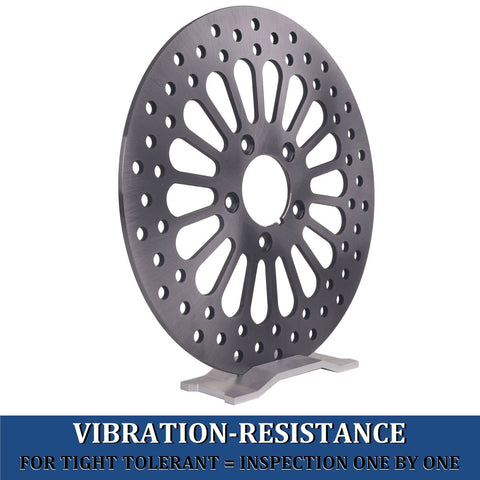 TIMELESS SPOKE 1 Piece 11.5'' Front Rotor for Harley Davidson, Gray Satin-Not Polished TIMELESS SPOKE 1 Piece 11.5'' Front Rotor for Harley Davidson, Gray Satin-Not Polished