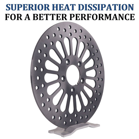 TIMELESS SPOKE 1 Piece 11.5'' Front Rotor for Harley Davidson, Gray Satin-Not Polished TIMELESS SPOKE 1 Piece 11.5'' Front Rotor for Harley Davidson, Gray Satin-Not Polished