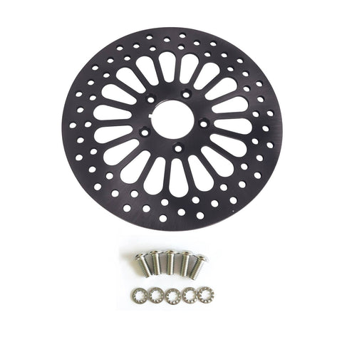 TIMELESS SPOKE 1 Piece 11.5'' Front Rotor for Harley Davidson, Gray Satin-Not Polished TIMELESS SPOKE 1 Piece 11.5'' Front Rotor for Harley Davidson, Gray Satin-Not Polished