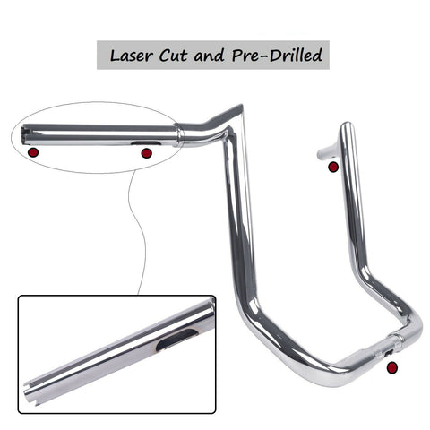 FATFLEX 1-1/4" Chrome 10" Bagger Handlebars For Harley Touring and Bagger 1996-UP FATFLEX 1-1/4" Chrome 10" Bagger Handlebars For Harley Touring and Bagger 1996-UP