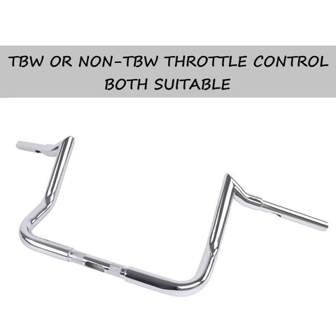 FATFLEX 1-1/4" Chrome 10" Bagger Handlebars For Harley Touring and Bagger 1996-UP FATFLEX 1-1/4" Chrome 10" Bagger Handlebars For Harley Touring and Bagger 1996-UP