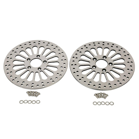 11.8'' 1 Piece Front and 1 Piece Rear Brake Rotors for Harley Davidson 2008-2013 Touring Models, Road King, Street Glide, Road Glide, Ultra Limitid Brake Rotor Upgrade, No-rust High Polished HDRT-1104 - SHARKROAD 11.8'' 1 Piece Front and 1 Piece Rear Brake Rotors for Harley Davidson 2008-2013 Touring Models, Road King, Street Glide, Road Glide, Ultra Limitid Brake Rotor Upgrade, No-rust High Polished HDRT-1104 - SHARKROAD