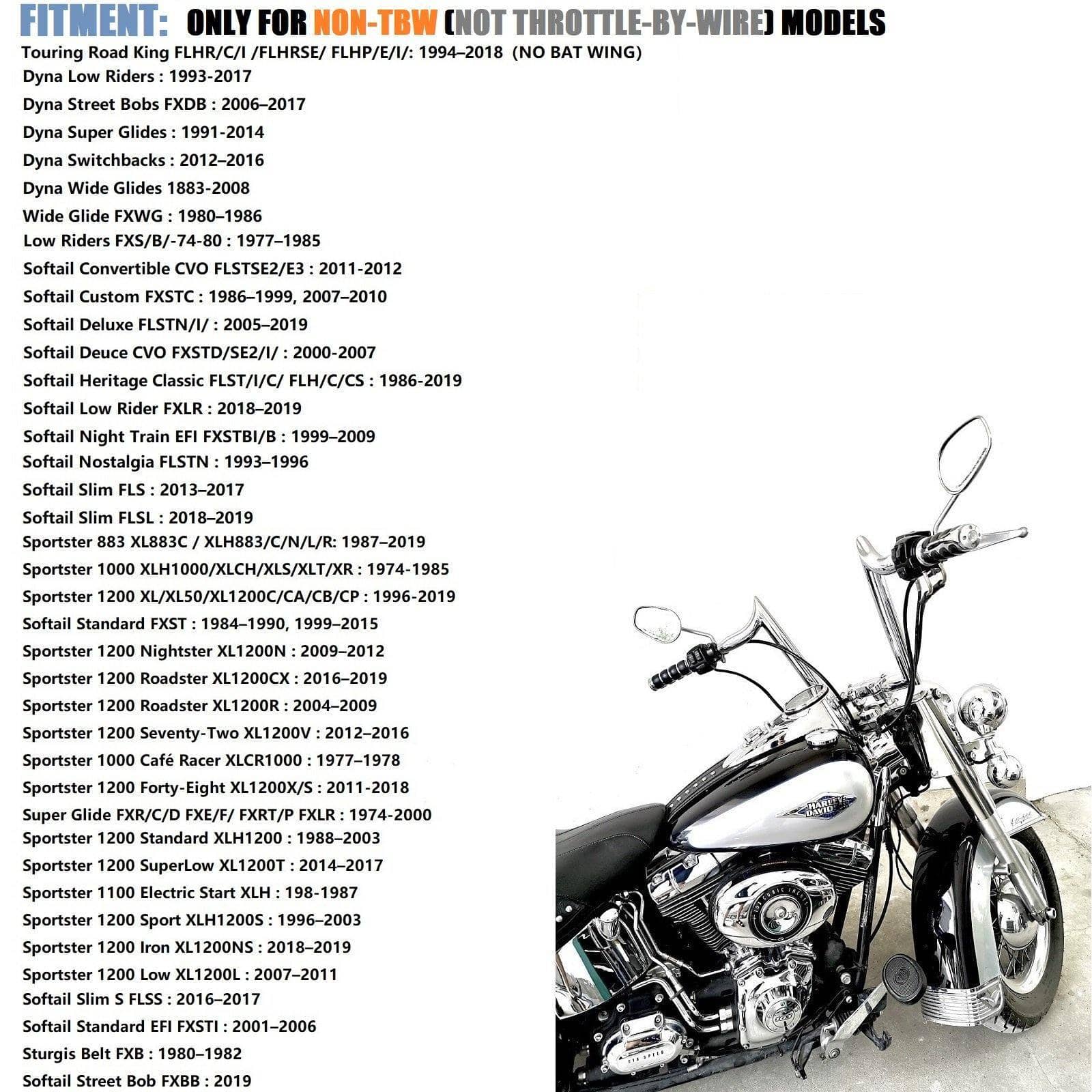 Massive 1 1/2 Inch Ape Hangers Handlebars, 16 Inch Black Handlebars for Harley Davidson Touring, Softail, Dyna, Sportster, Baggers, Dressers, EZ Mounting Wiring. - SHARKROAD Massive 1 1/2 Inch Ape Hangers Handlebars, 16 Inch Black Handlebars for Harley Davidson Touring, Softail, Dyna, Sportster, Baggers, Dressers, EZ Mounting Wiring. - SHARKROAD