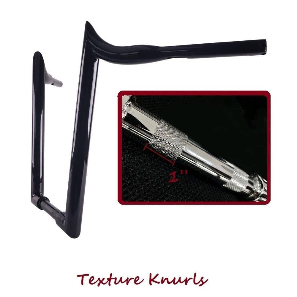 Massive 1 1/2 Inch Ape Hangers Handlebars, 16 Inch Black Handlebars for Harley Davidson Touring, Softail, Dyna, Sportster, Baggers, Dressers, EZ Mounting Wiring. - SHARKROAD Massive 1 1/2 Inch Ape Hangers Handlebars, 16 Inch Black Handlebars for Harley Davidson Touring, Softail, Dyna, Sportster, Baggers, Dressers, EZ Mounting Wiring. - SHARKROAD