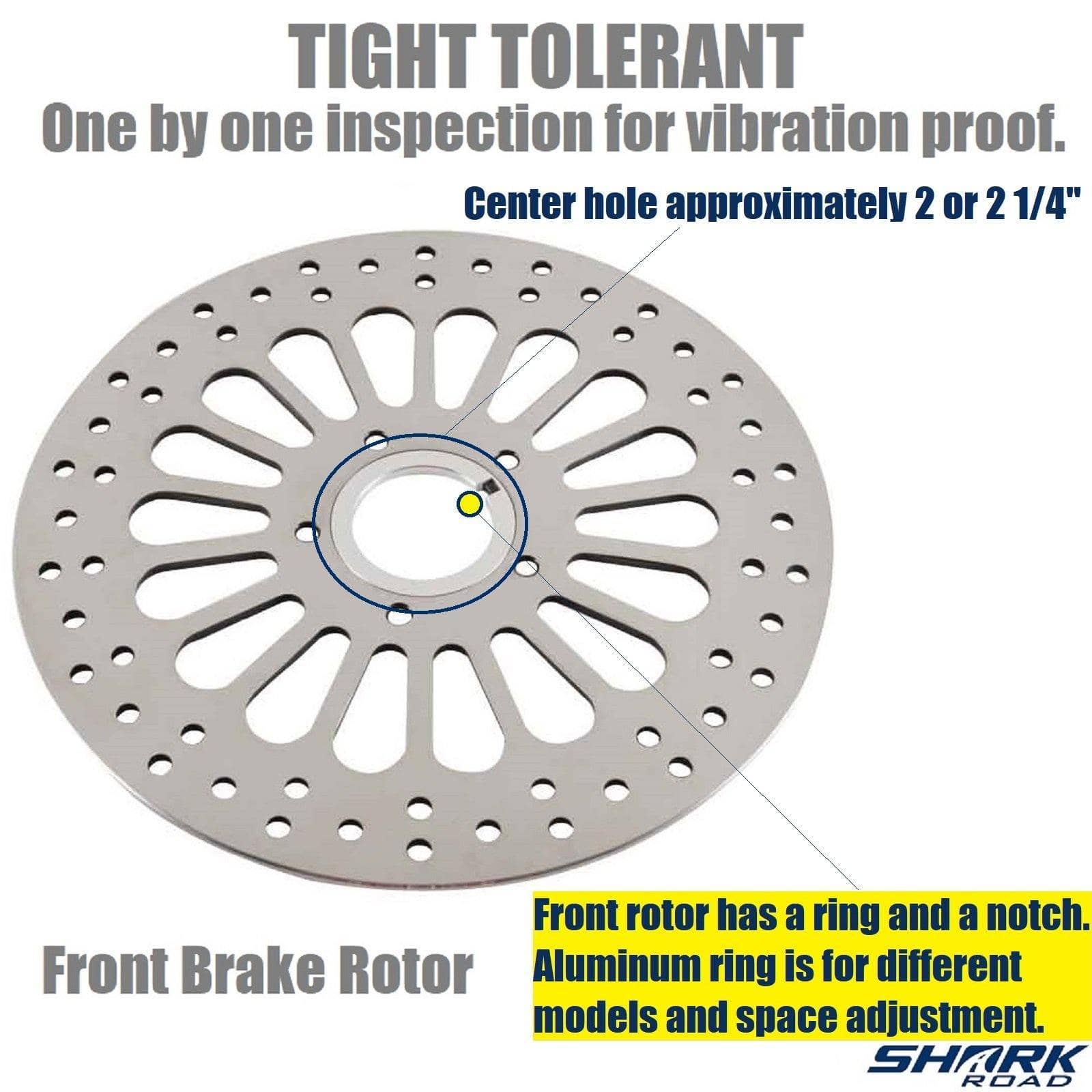 2 Pieces Front Rotors for Harley Davidson Brake System, Two-11.5'' Front Rotor for Harley Touring Sportster Softail Dyna Front Wheel, Vibration Proof Hardened Stainless Steel Brake Rotors HDRT-1003 - SHARKROAD 2 Pieces Front Rotors for Harley Davidson Brake System, Two-11.5'' Front Rotor for Harley Touring Sportster Softail Dyna Front Wheel, Vibration Proof Hardened Stainless Steel Brake Rotors HDRT-1003 - SHARKROAD