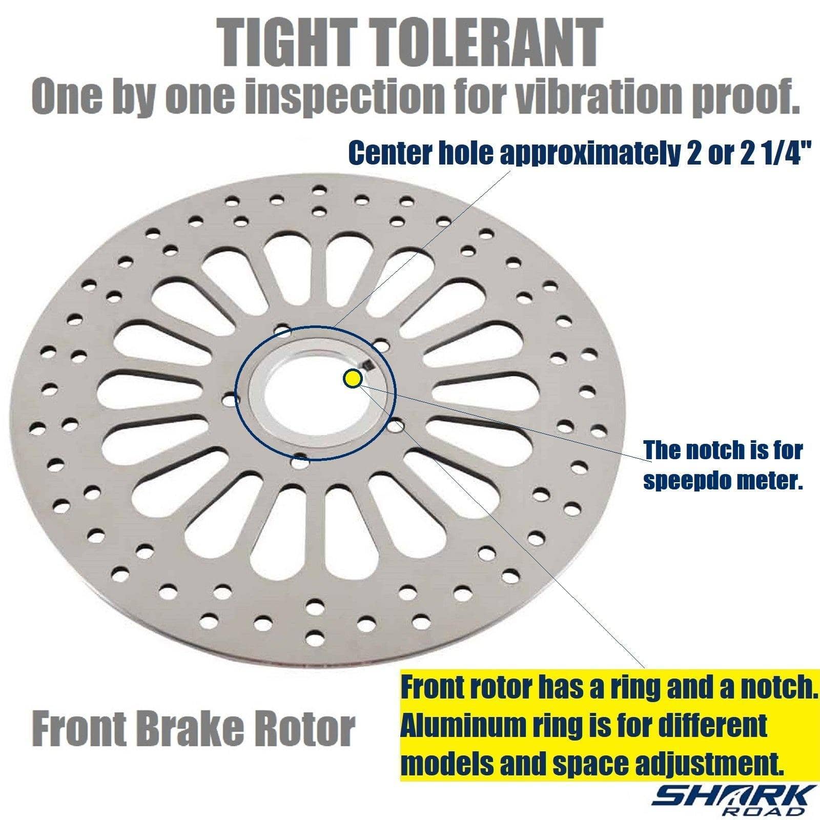 1 Piece Front Brake Rotor for Harley Davidson Touring Sportster Softail Dyna, Superior Heat Dissipation 11.5'' High-Polished Stainless Steel Brake part for harley davidson Motorcycle Models HDRT-1001 - SHARKROAD 1 Piece Front Brake Rotor for Harley Davidson Touring Sportster Softail Dyna, Superior Heat Dissipation 11.5'' High-Polished Stainless Steel Brake part for harley davidson Motorcycle Models HDRT-1001 - SHARKROAD