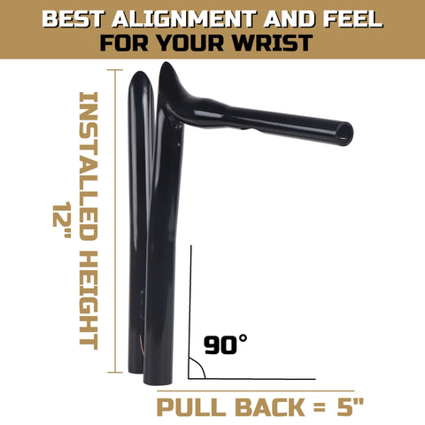 FATFLEX 1.5 Inch Strong & Solid T HandleBars for Harley Davidson Touring, Softail, Dyna FATFLEX 1.5 Inch Strong & Solid T HandleBars for Harley Davidson Touring, Softail, Dyna