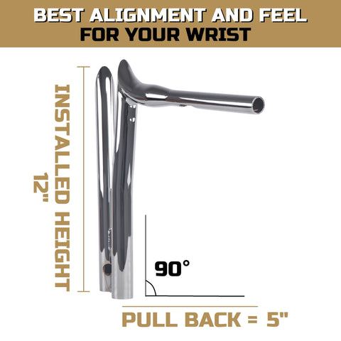 FATFLEX 1.5 Inch Strong & Solid T HandleBars for Harley Davidson Touring, Softail, Dyna FATFLEX 1.5 Inch Strong & Solid T HandleBars for Harley Davidson Touring, Softail, Dyna