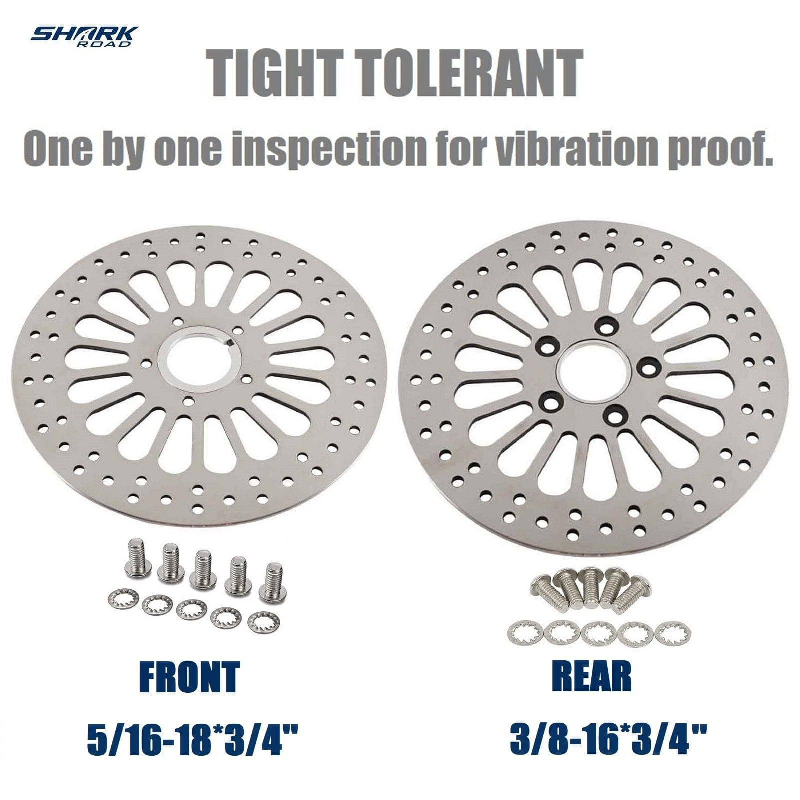 1 Piece Front Rotor and 1 Piece Rear Rotor 11.5'' for Harley Davidson Touring Sportster Softail Dyna Rotor System Updating, Great Performance Brake Rotor for harley davidson Motorcycle Model HDRT-1004 - SHARKROAD 1 Piece Front Rotor and 1 Piece Rear Rotor 11.5'' for Harley Davidson Touring Sportster Softail Dyna Rotor System Updating, Great Performance Brake Rotor for harley davidson Motorcycle Model HDRT-1004 - SHARKROAD