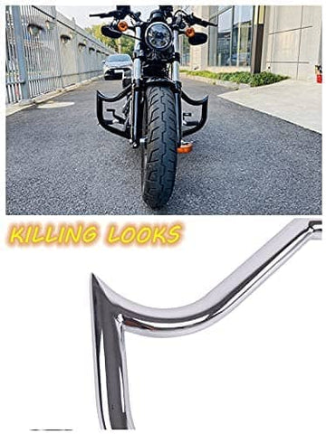 FAT 1.5 INCH Engine Guards,  Meat-hook Killing Looks Crash Bars, Gloss Chrome Highway Bars For 2004-2021 Harley Sportster FAT 1.5 INCH Engine Guards,  Meat-hook Killing Looks Crash Bars, Gloss Chrome Highway Bars For 2004-2021 Harley Sportster