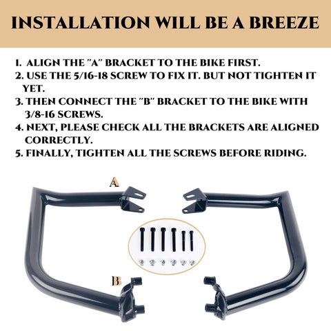 1.5 Inch Big Dude Crash Bars for Harley Davidson Street 500, Street 750, Rod 750 1.5 Inch Big Dude Crash Bars for Harley Davidson Street 500, Street 750, Rod 750