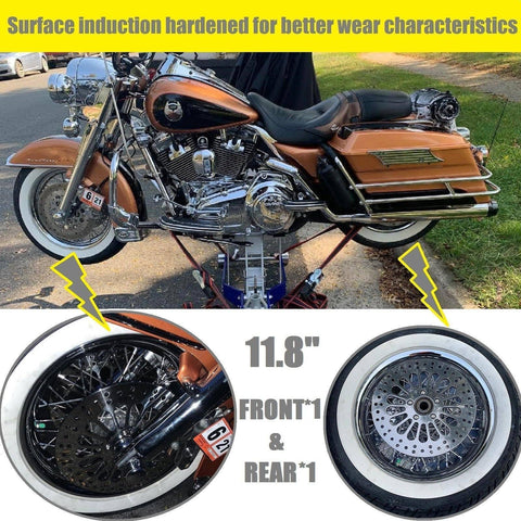 11.8'' 1 Piece Front and 1 Piece Rear Brake Rotors for Harley Davidson 2008-2013 Touring Models, Road King, Street Glide, Road Glide, Ultra Limitid Brake Rotor Upgrade, No-rust High Polished HDRT-1104 - SHARKROAD 11.8'' 1 Piece Front and 1 Piece Rear Brake Rotors for Harley Davidson 2008-2013 Touring Models, Road King, Street Glide, Road Glide, Ultra Limitid Brake Rotor Upgrade, No-rust High Polished HDRT-1104 - SHARKROAD