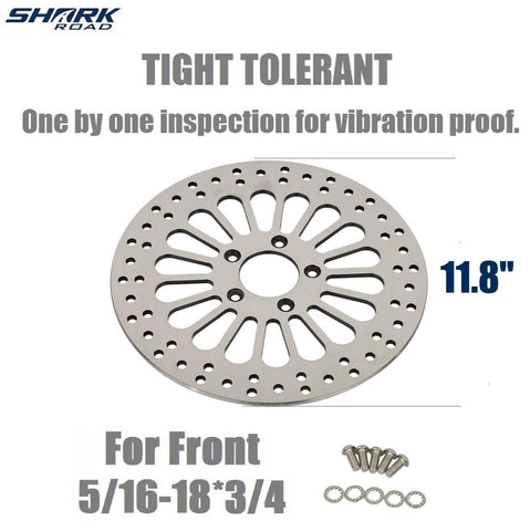 11.8'' Front Brake rotors 1 Piece For Harley Touring Rotor Updating, Looks Great Performance Awesome 11.8'' Rotors for Harley Davidson 2008-2013 Touring Front Wheel, Nicer Than Stock HDRT-1101 - SHARKROAD 11.8'' Front Brake rotors 1 Piece For Harley Touring Rotor Updating, Looks Great Performance Awesome 11.8'' Rotors for Harley Davidson 2008-2013 Touring Front Wheel, Nicer Than Stock HDRT-1101 - SHARKROAD