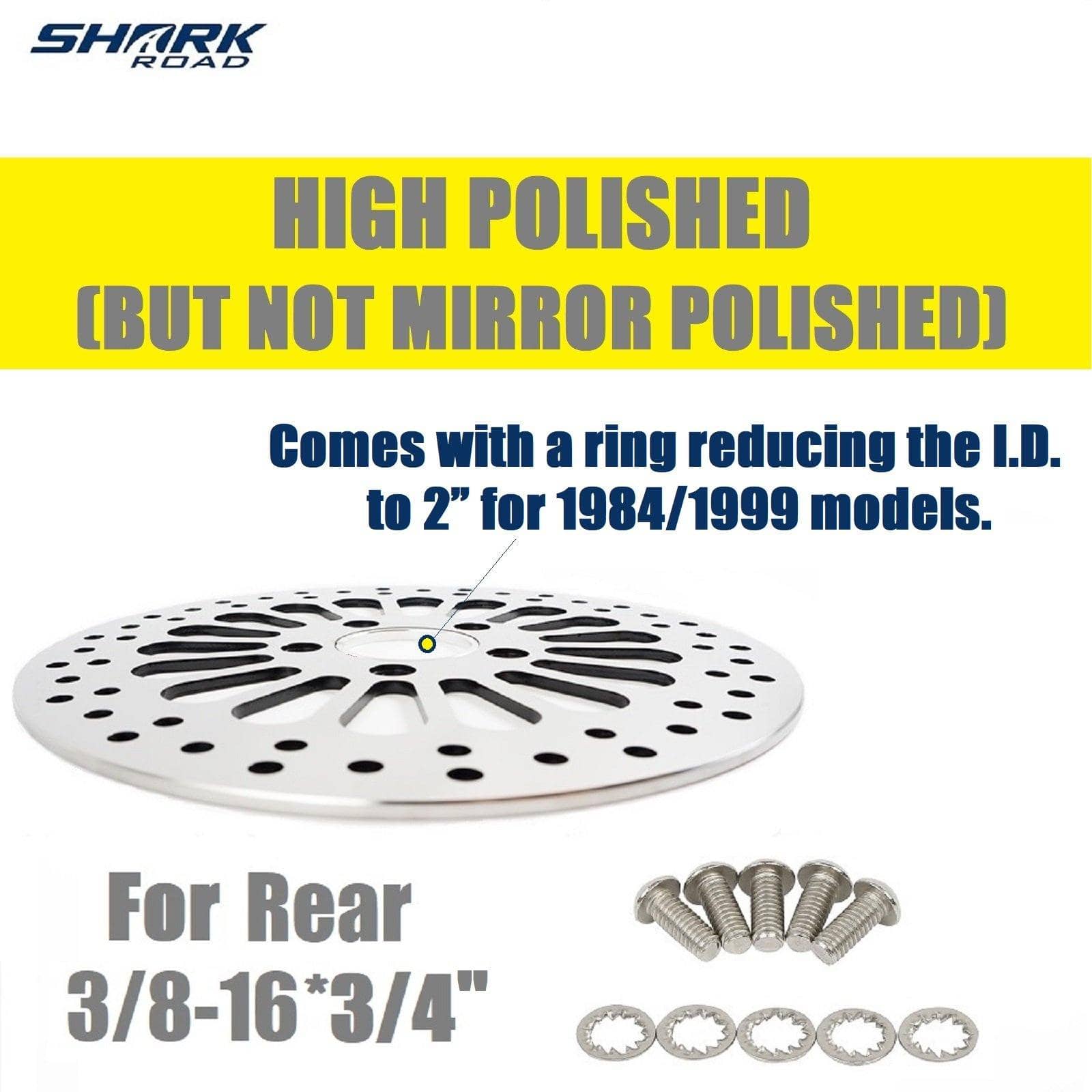 1 Piece Rear Rotor for Harley Davidson Brake Parts Upgrade, Suit for Touring Sportster Softail Dyna  11.5'' Rear Brake Rotors, Great performance No Vibration brake rotors for harley davidson HDRT-1002 - SHARKROAD 1 Piece Rear Rotor for Harley Davidson Brake Parts Upgrade, Suit for Touring Sportster Softail Dyna  11.5'' Rear Brake Rotors, Great performance No Vibration brake rotors for harley davidson HDRT-1002 - SHARKROAD