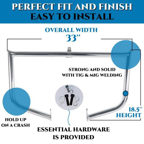 RETRO DEMAND 1.5-INCH Solid Crash Bars for Harley Davidson 1995-up Touring Crash Bar Update RETRO DEMAND 1.5-INCH Solid Crash Bars for Harley Davidson 1995-up Touring Crash Bar Update