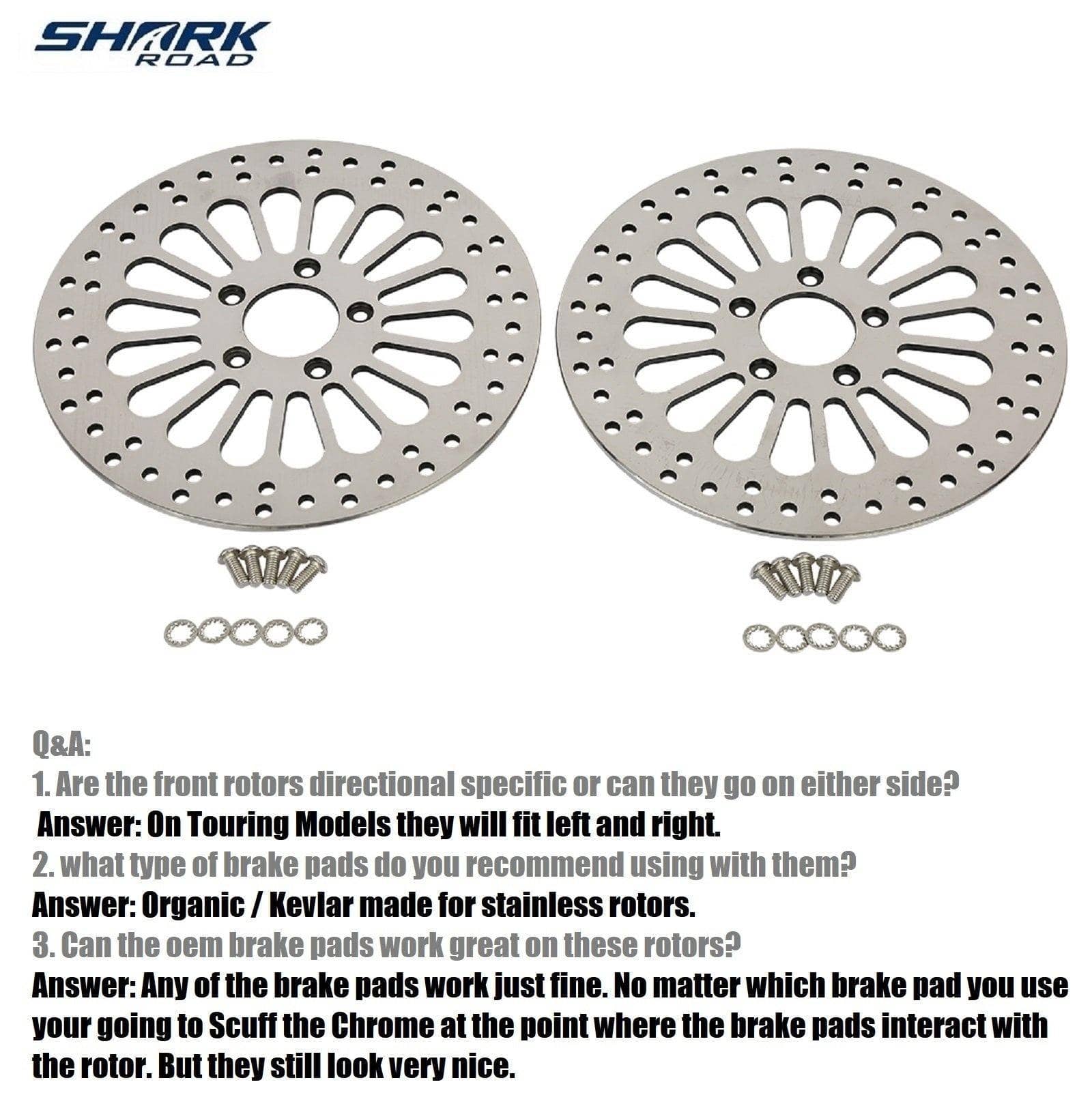 2 Pcs Front 11.8'' Brake Rotors for Harley Davidson Touring 2008-2013 Models, Awesome Performance No Vibration Rust-proof Brakes Rotors for Harley Touring Front Wheel HDRT-1103 - SHARKROAD 2 Pcs Front 11.8'' Brake Rotors for Harley Davidson Touring 2008-2013 Models, Awesome Performance No Vibration Rust-proof Brakes Rotors for Harley Touring Front Wheel HDRT-1103 - SHARKROAD