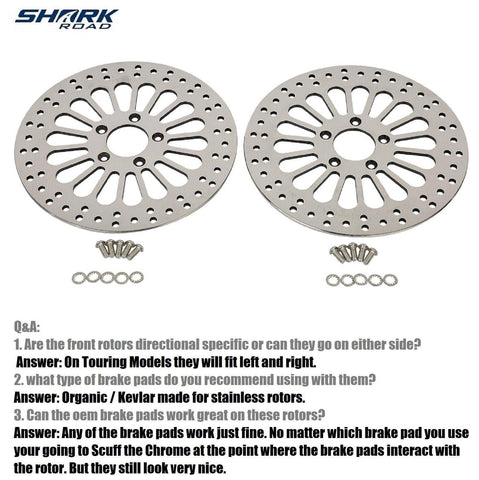 2 Pcs Front 11.8'' Brake Rotors for Harley Davidson Touring 2008-2013 Models, Awesome Performance No Vibration Rust-proof Brakes Rotors for Harley Touring Front Wheel HDRT-1103 - SHARKROAD 2 Pcs Front 11.8'' Brake Rotors for Harley Davidson Touring 2008-2013 Models, Awesome Performance No Vibration Rust-proof Brakes Rotors for Harley Touring Front Wheel HDRT-1103 - SHARKROAD