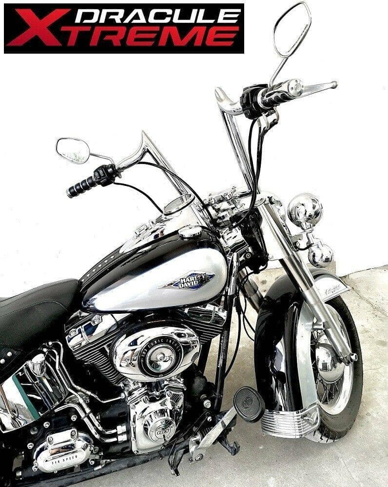 1-1/2" Chrome 16" Ape Hanger Handlebar for Harley Touring Softail Dyna Sportster - SHARKROAD 1-1/2" Chrome 16" Ape Hanger Handlebar for Harley Touring Softail Dyna Sportster - SHARKROAD