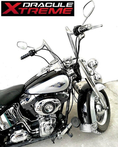 1-1/2" Chrome 16" Ape Hanger Handlebar for Harley Touring Softail Dyna Sportster - SHARKROAD 1-1/2" Chrome 16" Ape Hanger Handlebar for Harley Touring Softail Dyna Sportster - SHARKROAD