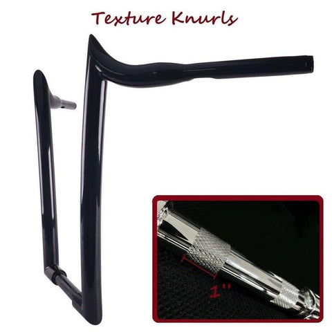 Massive 1 1/2 Inch Ape Hangers Handlebars, 18 Inch Black Handlebars for Harley Davidson Touring, Softail, Dyna, Sportster, Baggers, Dressers, EZ Mounting Wiring. - SHARKROAD Massive 1 1/2 Inch Ape Hangers Handlebars, 18 Inch Black Handlebars for Harley Davidson Touring, Softail, Dyna, Sportster, Baggers, Dressers, EZ Mounting Wiring. - SHARKROAD