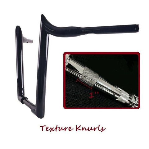 Massive 1 1/2 Inch Ape Hangers Handlebars, 14 Inch Black Handlebars for Harley Davidson Touring, Softail, Dyna, Sportster, Baggers, Dressers, EZ Mounting Wiring. - SHARKROAD Massive 1 1/2 Inch Ape Hangers Handlebars, 14 Inch Black Handlebars for Harley Davidson Touring, Softail, Dyna, Sportster, Baggers, Dressers, EZ Mounting Wiring. - SHARKROAD