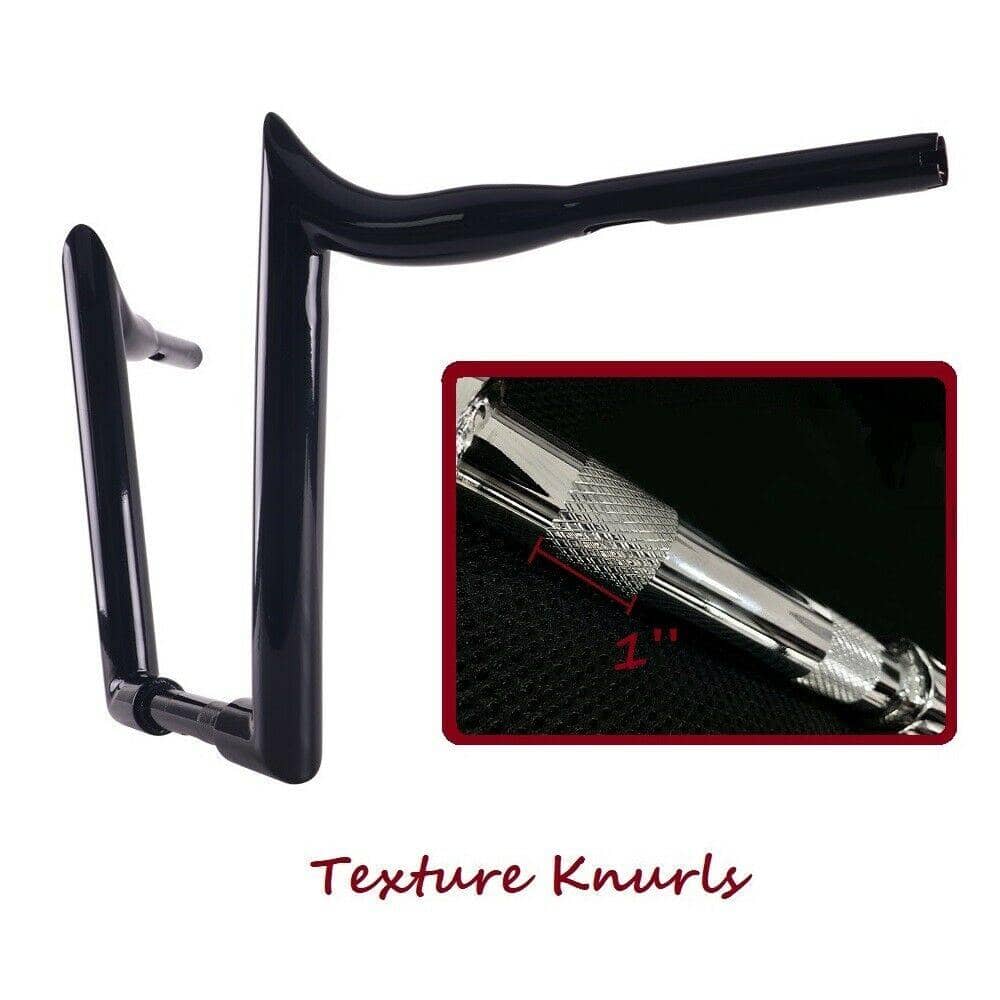 Massive 1 1/2 Inch Ape Hangers Handlebars, 12 Inch Black Handlebars for Harley Davidson Touring, Softail, Dyna, Sportster, Baggers, Dressers, EZ Mounting Wiring. - SHARKROAD Massive 1 1/2 Inch Ape Hangers Handlebars, 12 Inch Black Handlebars for Harley Davidson Touring, Softail, Dyna, Sportster, Baggers, Dressers, EZ Mounting Wiring. - SHARKROAD