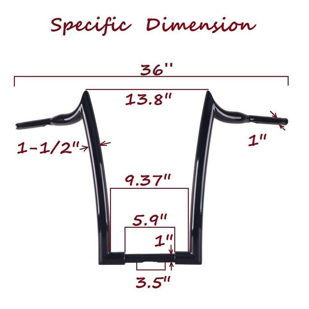 Massive 1 1/2 Inch Ape Hangers Handlebars, 18 Inch Black Handlebars for Harley Davidson Touring, Softail, Dyna, Sportster, Baggers, Dressers, EZ Mounting Wiring. - SHARKROAD Massive 1 1/2 Inch Ape Hangers Handlebars, 18 Inch Black Handlebars for Harley Davidson Touring, Softail, Dyna, Sportster, Baggers, Dressers, EZ Mounting Wiring. - SHARKROAD