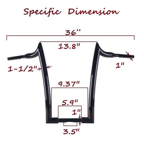 Massive 1 1/2 Inch Ape Hangers Handlebars, 18 Inch Black Handlebars for Harley Davidson Touring, Softail, Dyna, Sportster, Baggers, Dressers, EZ Mounting Wiring. - SHARKROAD Massive 1 1/2 Inch Ape Hangers Handlebars, 18 Inch Black Handlebars for Harley Davidson Touring, Softail, Dyna, Sportster, Baggers, Dressers, EZ Mounting Wiring. - SHARKROAD