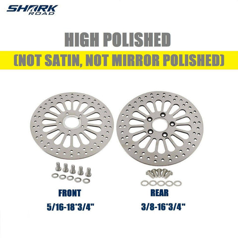 11.5" Brake Rotors 2pcs Front & 1pcs Rear Super Spoke SS For Harley Touring Dyna - SHARKROAD 11.5" Brake Rotors 2pcs Front & 1pcs Rear Super Spoke SS For Harley Touring Dyna - SHARKROAD