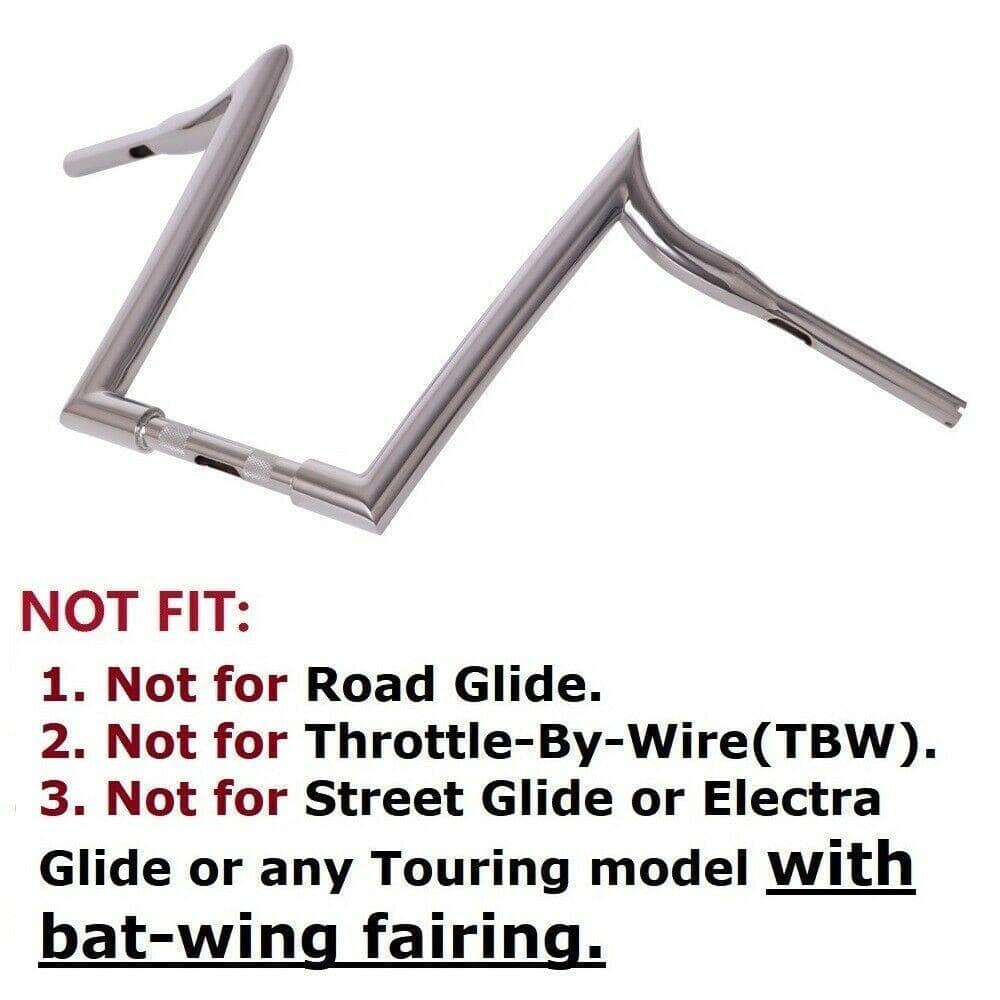 1-1/2" Chrome 14" Ape Hanger Handlebar for Harley Touring Softail Dyna Sportster - SHARKROAD 1-1/2" Chrome 14" Ape Hanger Handlebar for Harley Touring Softail Dyna Sportster - SHARKROAD