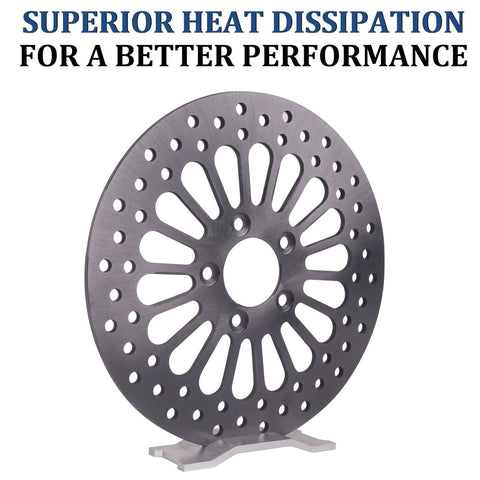 REVOROAR 1 Piece 11.5'' Rear Rotor for Harley Davidson, Gray Satin-Not Polished REVOROAR 1 Piece 11.5'' Rear Rotor for Harley Davidson, Gray Satin-Not Polished