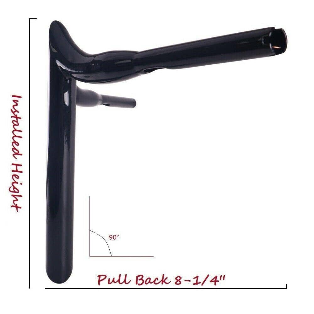 Massive 1 1/2 Inch Ape Hangers Handlebars, 12 Inch Black Handlebars for Harley Davidson Touring, Softail, Dyna, Sportster, Baggers, Dressers, EZ Mounting Wiring. - SHARKROAD Massive 1 1/2 Inch Ape Hangers Handlebars, 12 Inch Black Handlebars for Harley Davidson Touring, Softail, Dyna, Sportster, Baggers, Dressers, EZ Mounting Wiring. - SHARKROAD