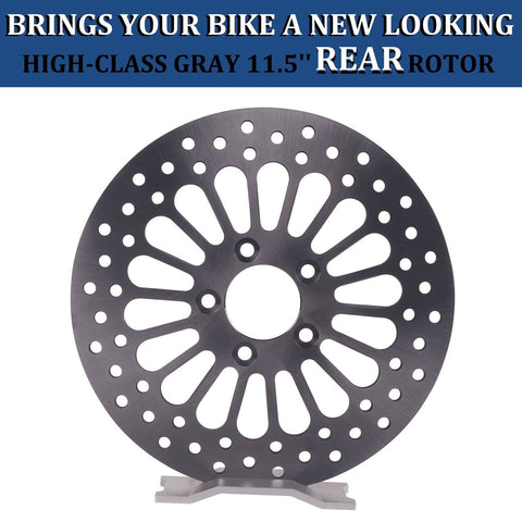 REVOROAR 1 Piece 11.5'' Rear Rotor for Harley Davidson, Gray Satin-Not Polished REVOROAR 1 Piece 11.5'' Rear Rotor for Harley Davidson, Gray Satin-Not Polished