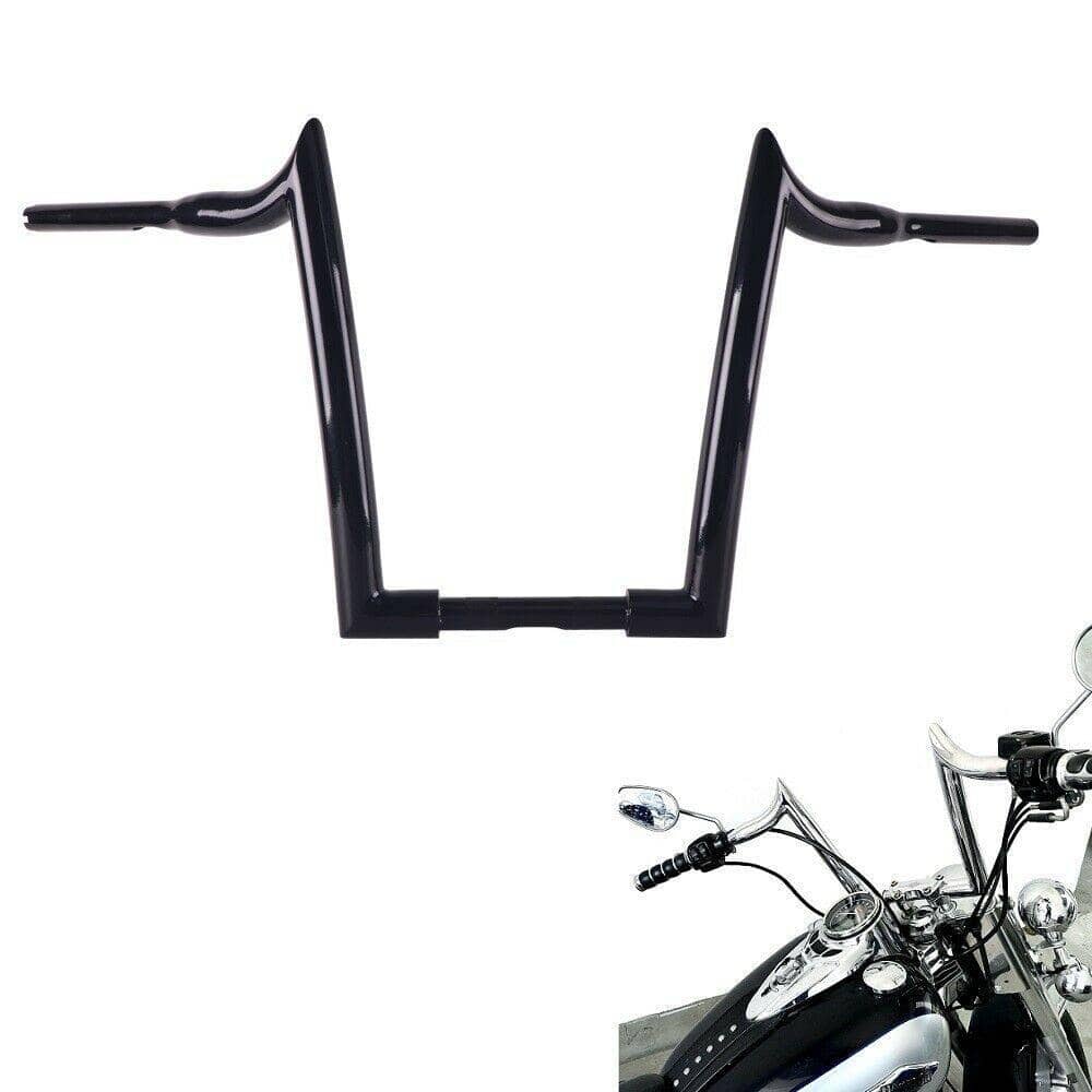 Massive 1 1/2 Inch Ape Hangers Handlebars, 14 Inch Black Handlebars for Harley Davidson Touring, Softail, Dyna, Sportster, Baggers, Dressers, EZ Mounting Wiring. - SHARKROAD Massive 1 1/2 Inch Ape Hangers Handlebars, 14 Inch Black Handlebars for Harley Davidson Touring, Softail, Dyna, Sportster, Baggers, Dressers, EZ Mounting Wiring. - SHARKROAD