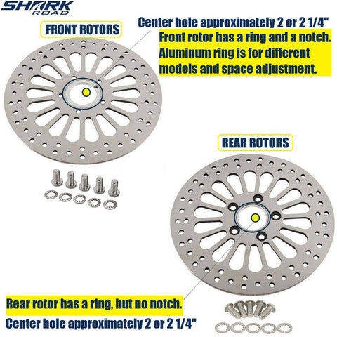 11.5" Brake Rotors 2pcs Front & 1pcs Rear Super Spoke SS For Harley Touring Dyna - SHARKROAD 11.5" Brake Rotors 2pcs Front & 1pcs Rear Super Spoke SS For Harley Touring Dyna - SHARKROAD