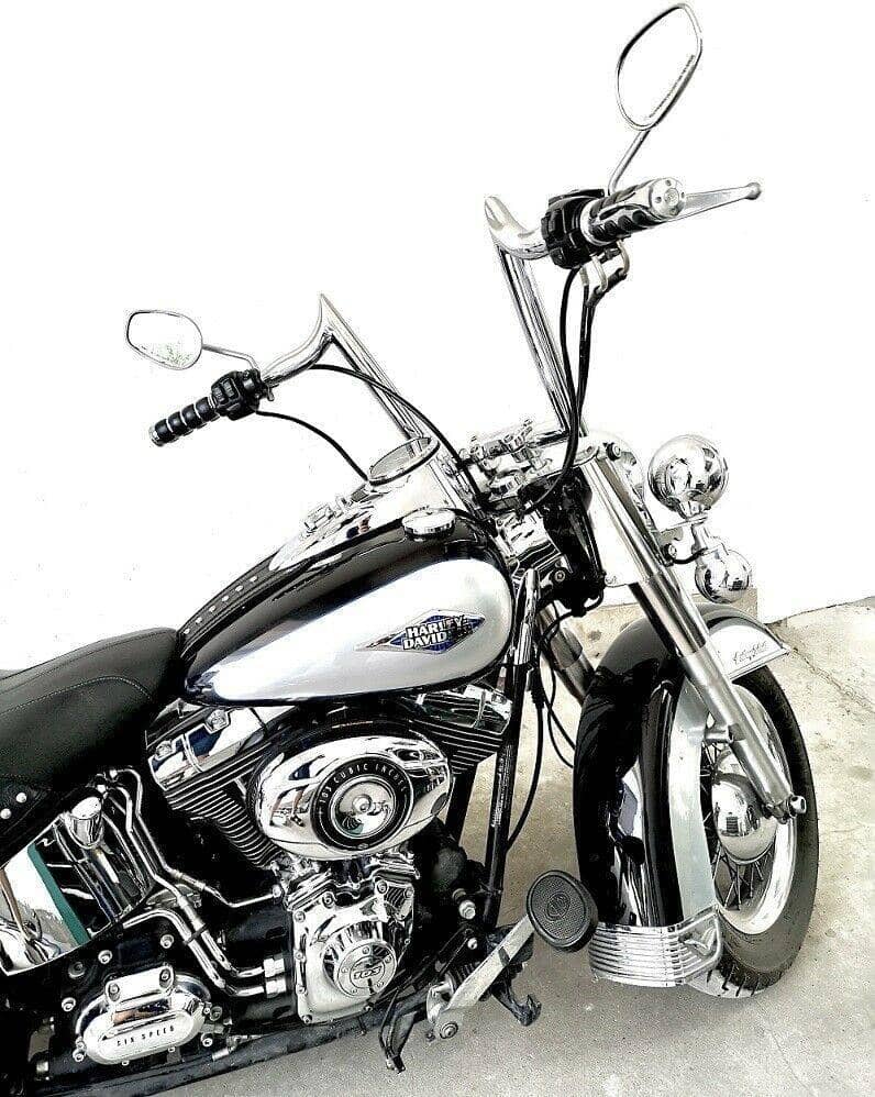 1-1/2" Chrome 14" Ape Hanger Handlebar for Harley Touring Softail Dyna Sportster - SHARKROAD 1-1/2" Chrome 14" Ape Hanger Handlebar for Harley Touring Softail Dyna Sportster - SHARKROAD