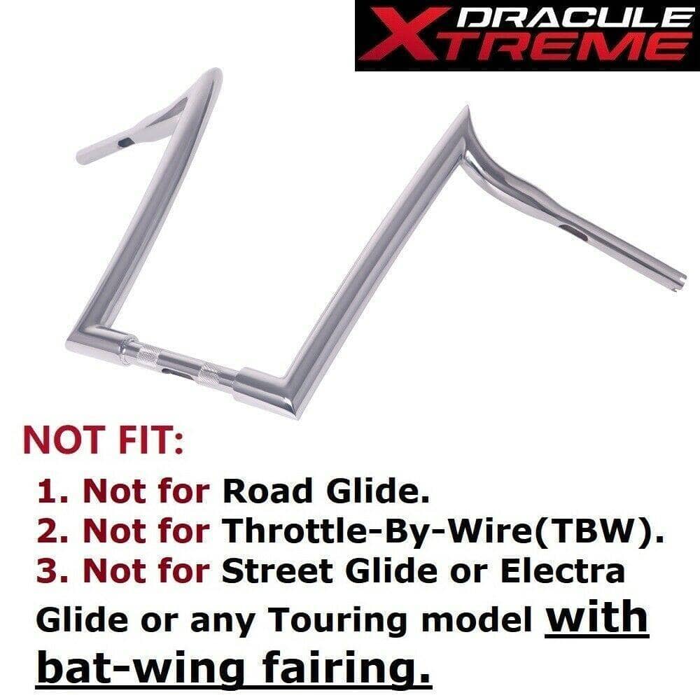 1-1/2" Chrome 16" Ape Hanger Handlebar for Harley Touring Softail Dyna Sportster - SHARKROAD 1-1/2" Chrome 16" Ape Hanger Handlebar for Harley Touring Softail Dyna Sportster - SHARKROAD