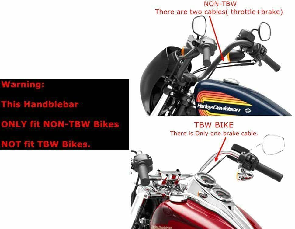 1-1/2" Chrome 16" Ape Hanger Handlebar for Harley Touring Softail Dyna Sportster - SHARKROAD 1-1/2" Chrome 16" Ape Hanger Handlebar for Harley Touring Softail Dyna Sportster - SHARKROAD