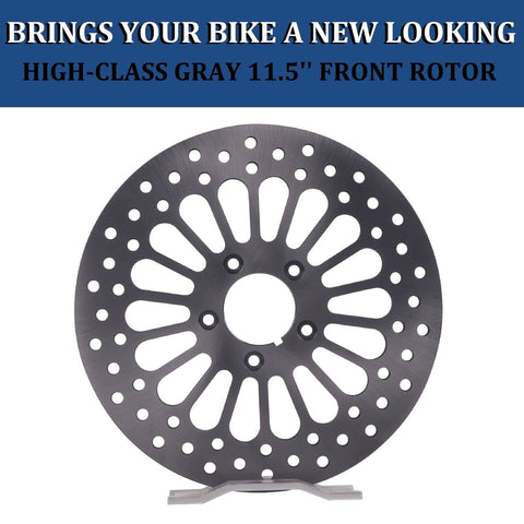 REVOROAR 1 Piece 11.5'' Front Rotor for Harley Davidson, Gray Satin-Not Polished REVOROAR 1 Piece 11.5'' Front Rotor for Harley Davidson, Gray Satin-Not Polished