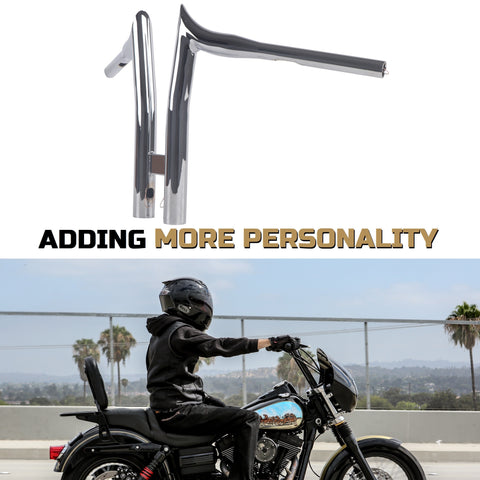 FATFLEX 1.5 Inch Strong & Solid T HandleBars for Harley Davidson Touring, Softail, Dyna