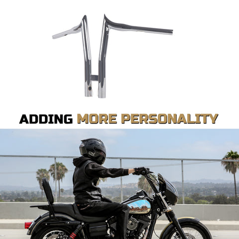 FATFLEX 1.5 Inch Strong & Solid T HandleBars for Harley Davidson Touring, Softail, Dyna